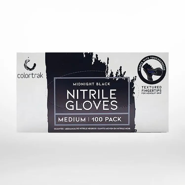 Medium Midnight Black Nitrile Gloves