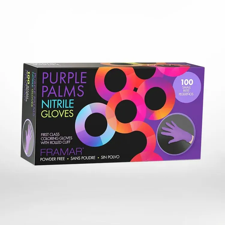 Purple Palms Nitrile Gloves Small