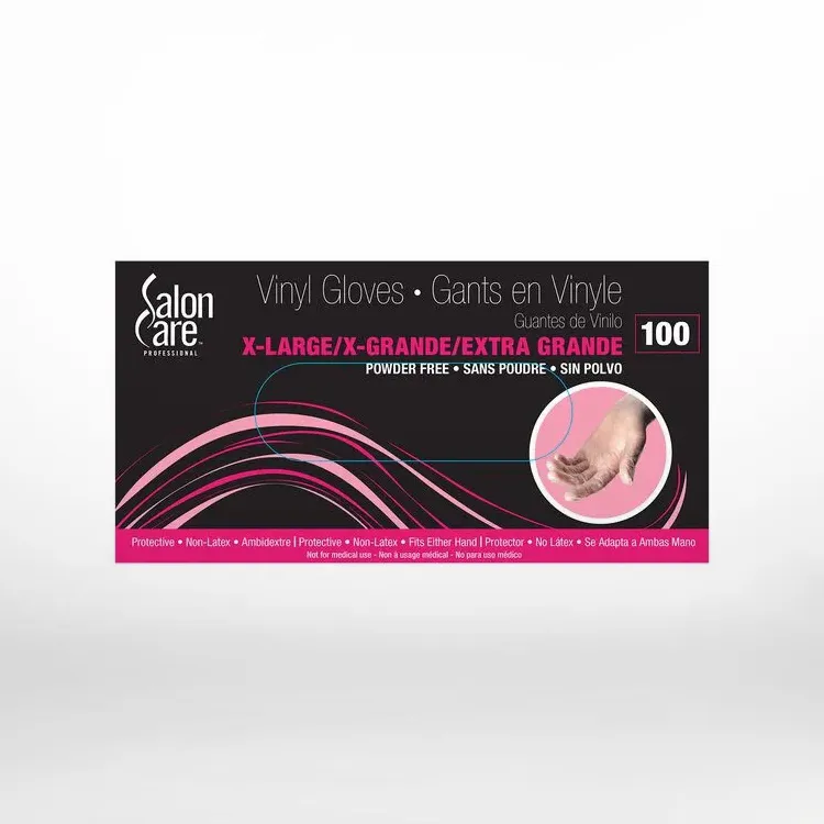 Salon Care Vinyl Powder-Free X-Large Gloves 100-count