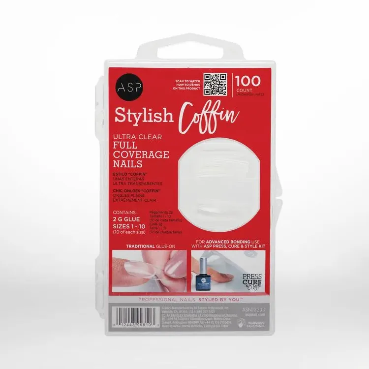 Stylish Coffin Full Coverage Nails