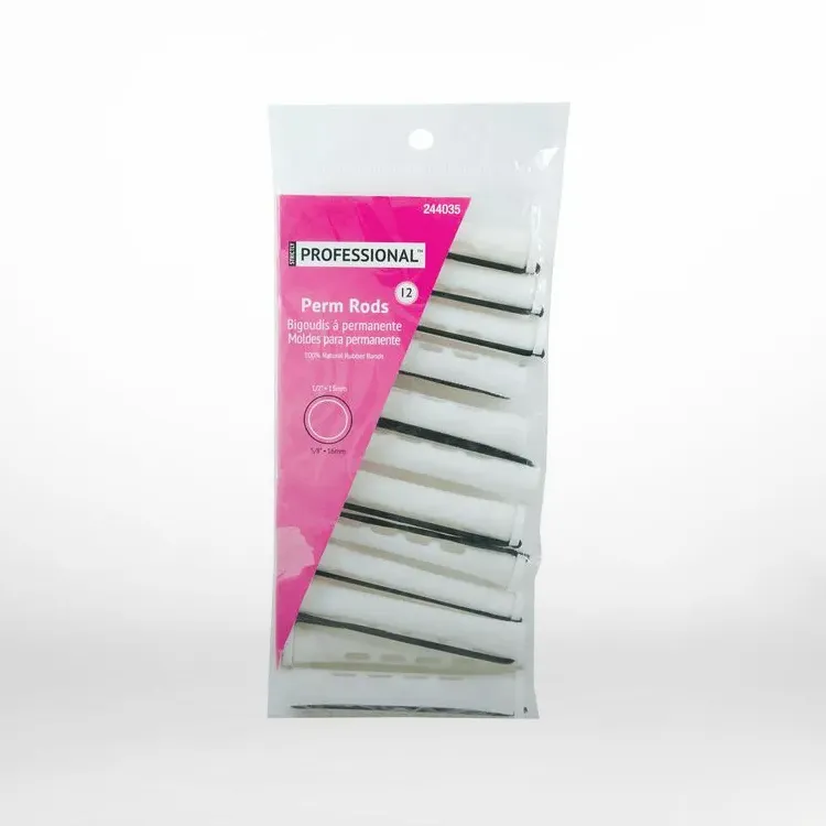 White Long Curved Perm Rods 12 Pack